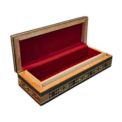 Damasceńskie Pudełko na Biżuterię, Pióra i Różaniec – Ręcznie Wykonane