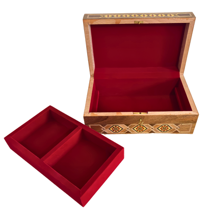 صندوق مجوهرات موزاييك دمشقي مع قفل – تحفة فنية يدوية فاخرة