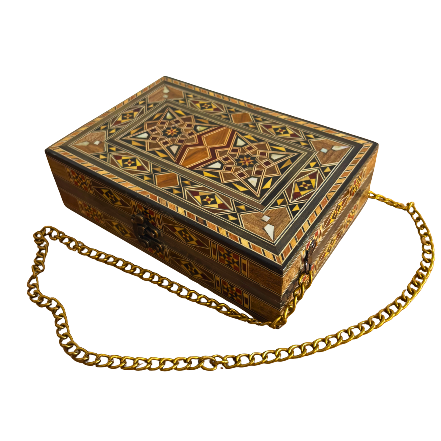 حقيبة يد موزاييك دمشقية مطعّمة بالصدف – أناقة شرقية فاخرة