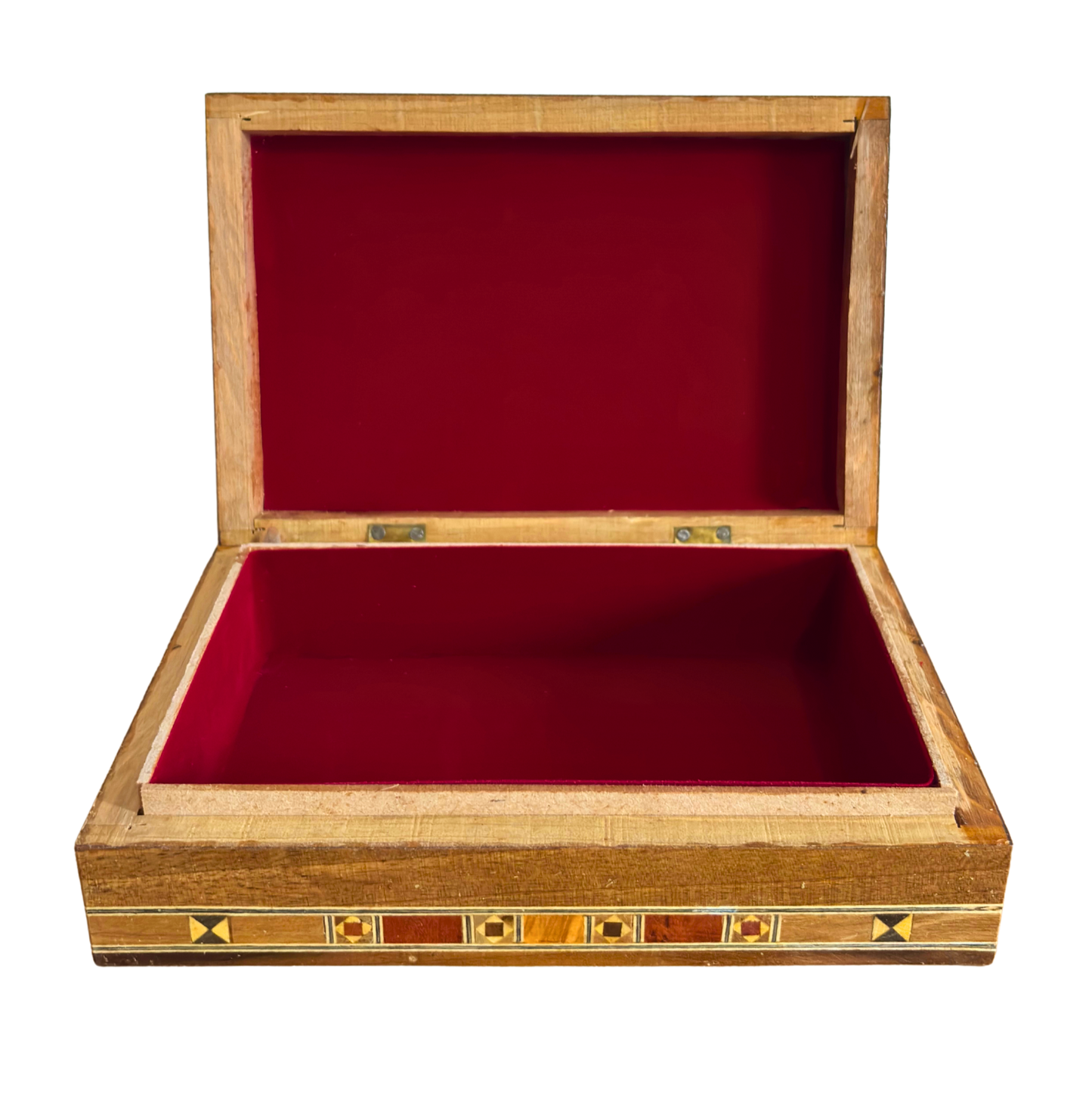 صندوق مجوهرات خشبي موزاييك دمشقي – فن شرقي مصنوع يدويًا