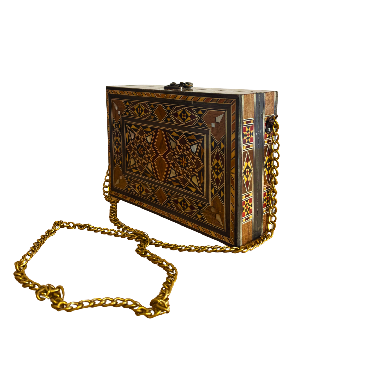 حقيبة يد موزاييك دمشقية مطعّمة بالصدف – أناقة شرقية فاخرة