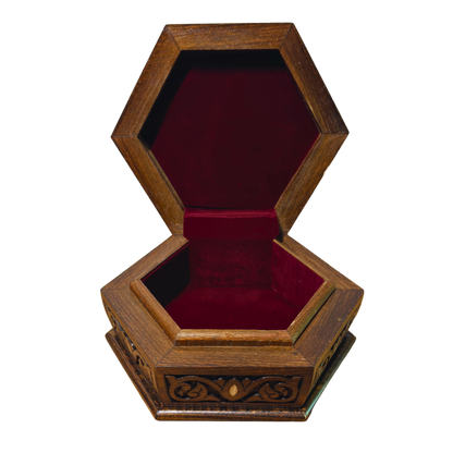Handcrafted Luxury Carved Box – Mother of Pearl & Velvet Elegance