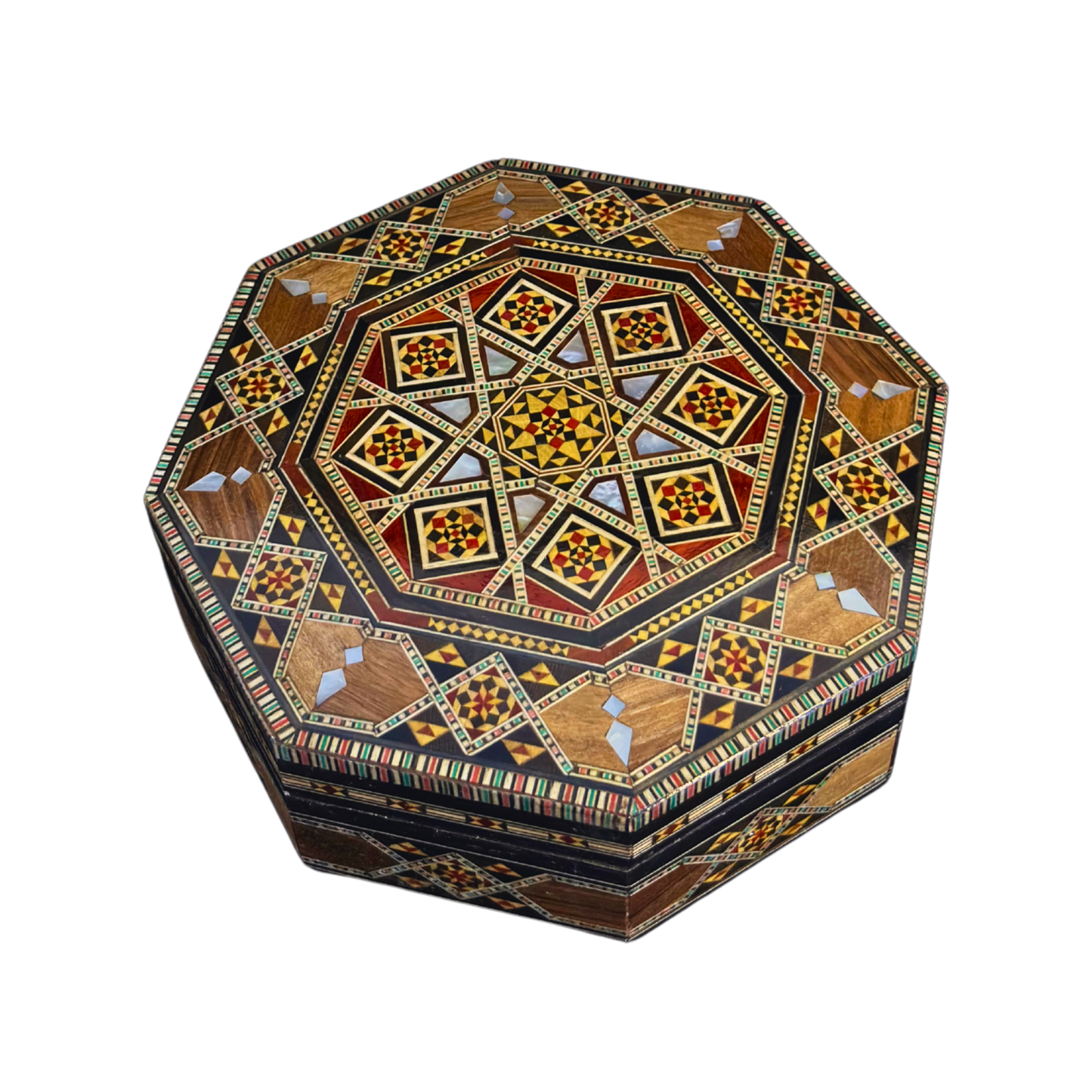 Scatola Artigianale in Mosaico Damasceno – Madreperla e Velluto