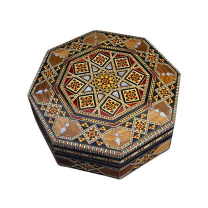 Scatola Artigianale in Mosaico Damasceno – Madreperla e Velluto
