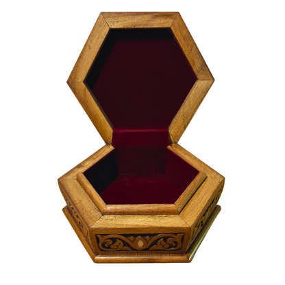 صندوق محفور يدوي فاخر – تطعيم بالصدف وأناقة مخملية