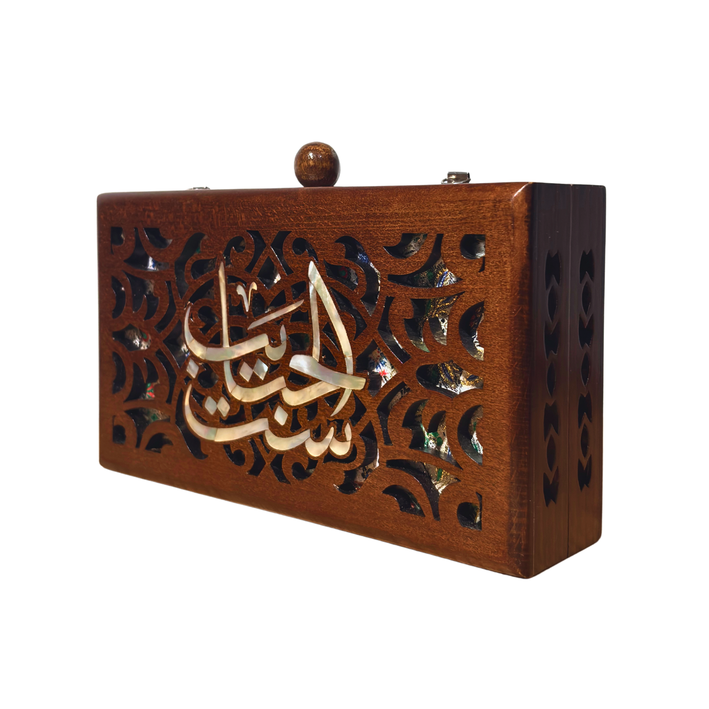 ست الحبايب – حقيبة يد فاخرة مطعّمة بالصدف وبطانة بروكار دمشقية