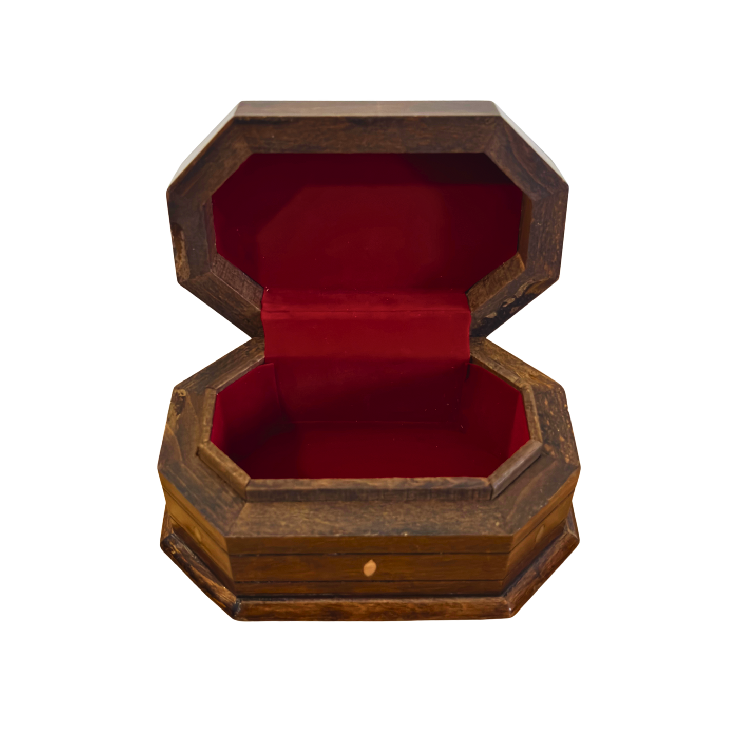 Boîte en Hêtre Sculptée à la Main – Nacre & Finition Noyer Élégante