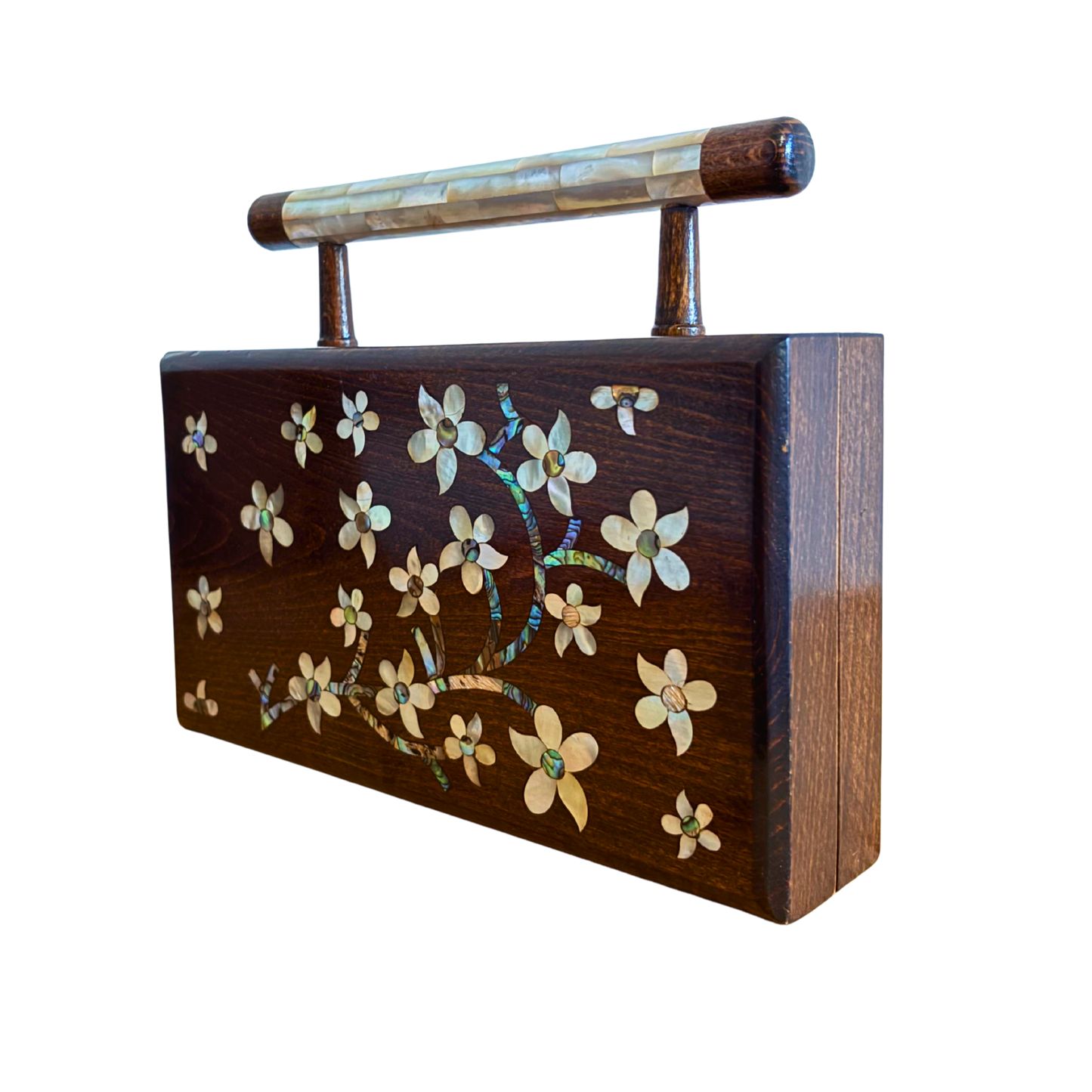 حقيبة يد "ياسمين" الدمشقية الفاخرة – مطعّمة بالصدف وبطانة بروكار