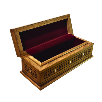 Handcrafted Luxury Carved Box – Mother of Pearl & Velvet Elegance