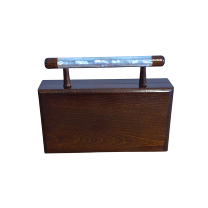 The Garden of Noor – Lüks Şam El Çantası, Çiçek Motifli Sedef İşleme ve Brokar Astar