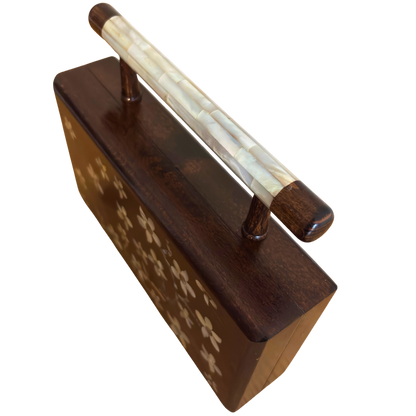 حقيبة يد "ياسمين" الدمشقية الفاخرة – مطعّمة بالصدف وبطانة بروكار