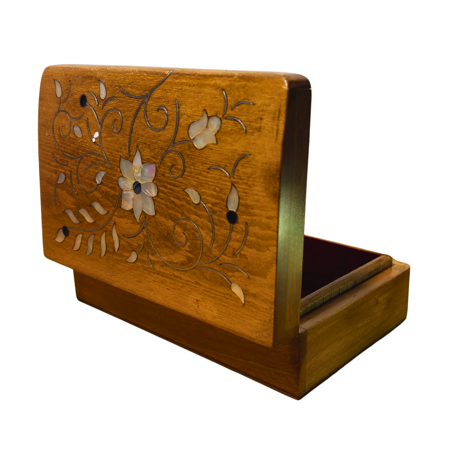 صندوق دمشقي فاخر – تطعيم بالصدف وبراعة المشغل العربي