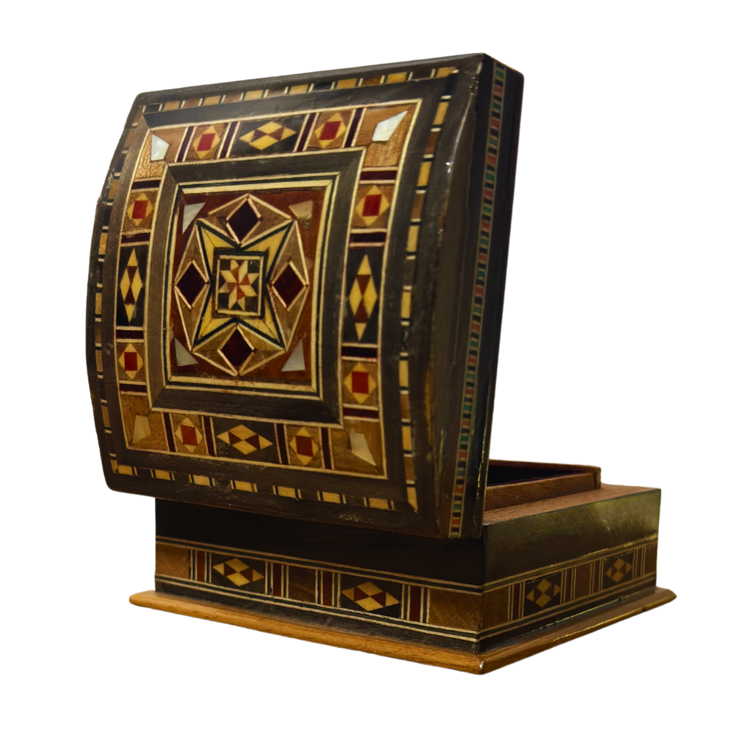 صندوق موزاييك دمشقي – حرفة تقليدية وأناقة مخملية