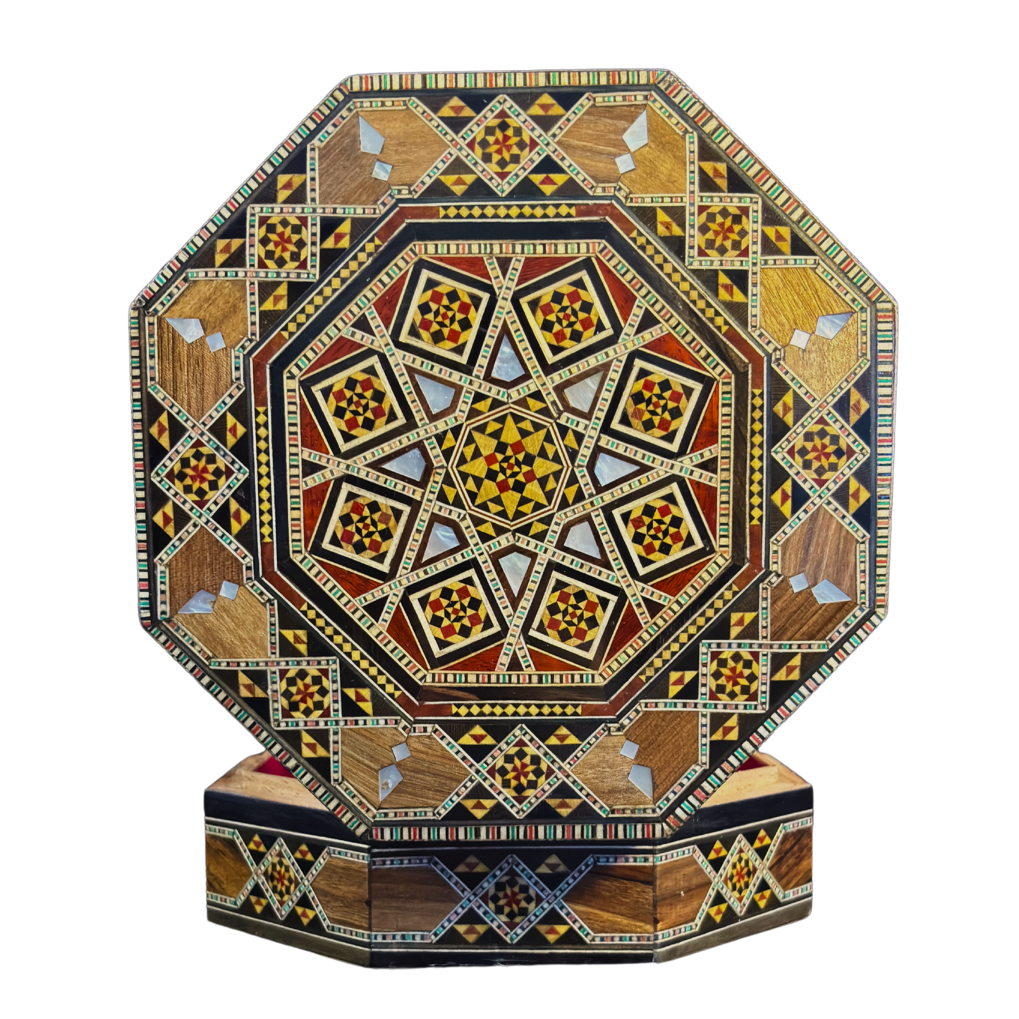Scatola Artigianale in Mosaico Damasceno – Madreperla e Velluto