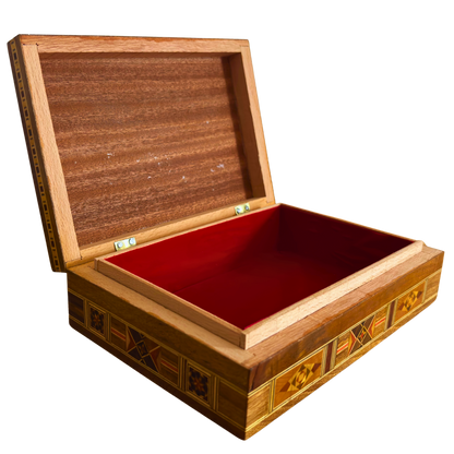 صندوق مجوهرات موزاييك دمشقي إصدار محدود – مصنوع يدويًا ومطعّم بالصدف