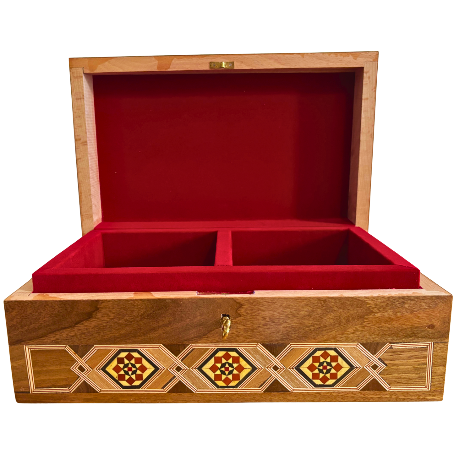صندوق مجوهرات موزاييك دمشقي مع قفل – تحفة فنية يدوية فاخرة