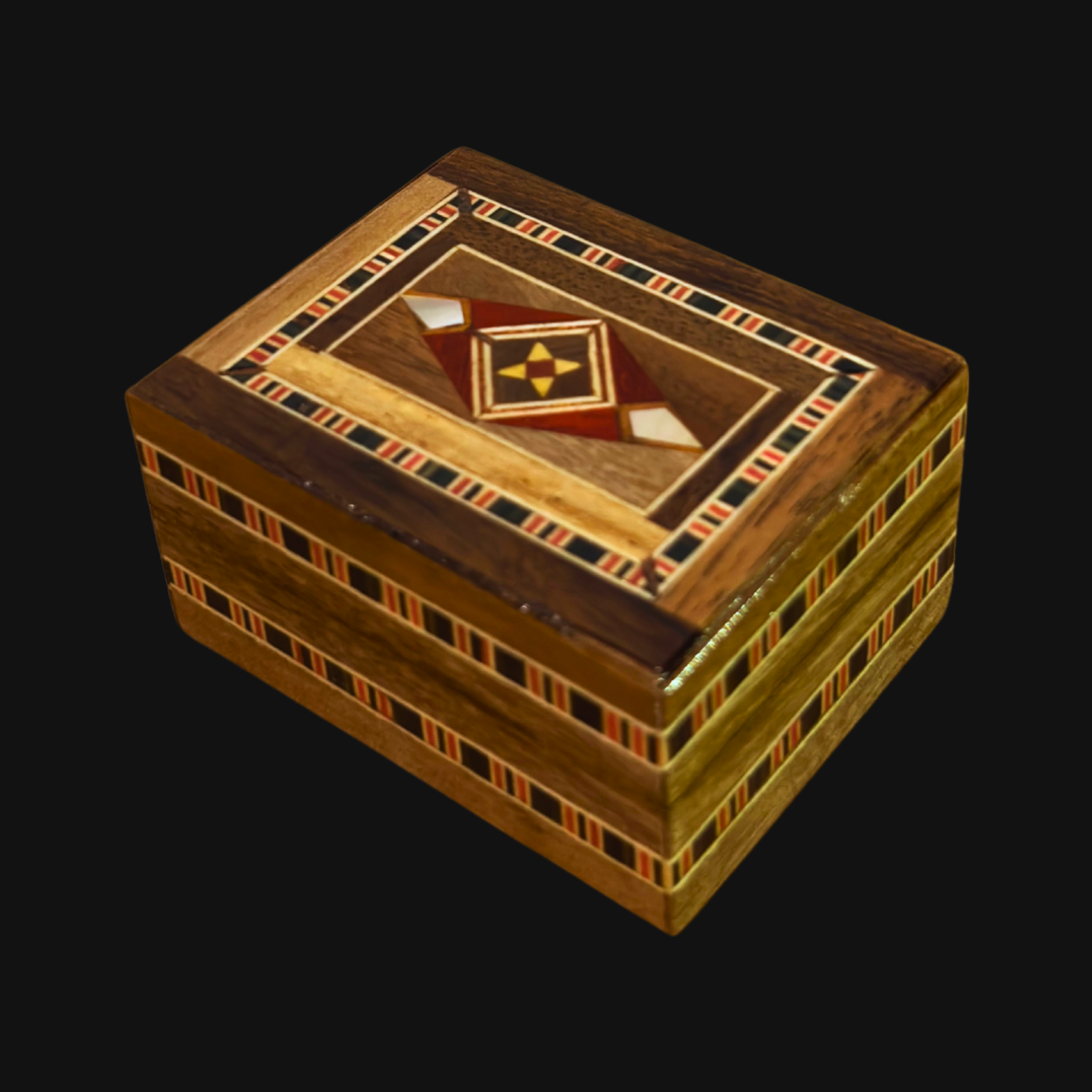 Ręcznie Wykonana Mozaikowa Pudełeczko na Pierścionek z Damaszku