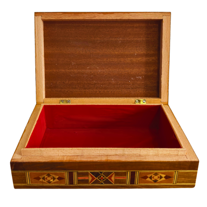 صندوق مجوهرات موزاييك دمشقي إصدار محدود – مصنوع يدويًا ومطعّم بالصدف