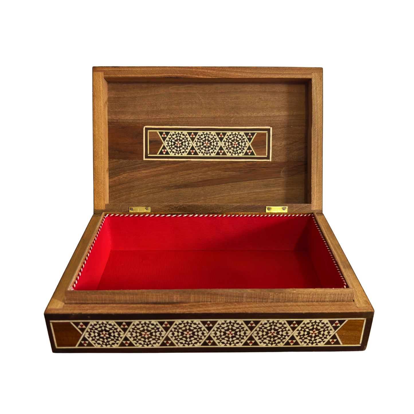 صندوق مجوهرات دمشقي قديم 1970 – مطعّم بالصدف الطبيعي