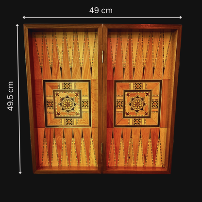 Handgemaakte Damasceense Schaak- en Backgammontafel van Gaby Al Dayeh – Klassiek Mozaïekontwerp