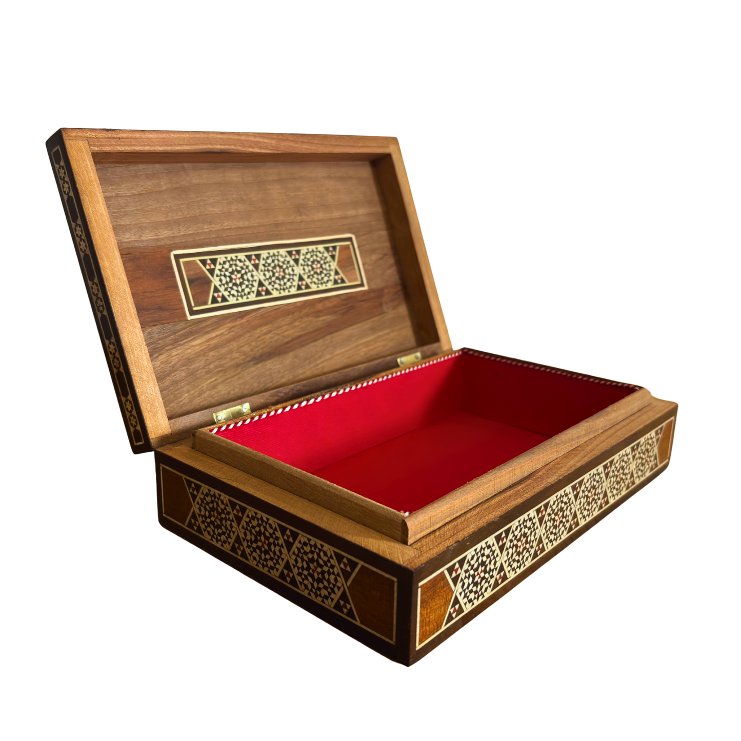 صندوق مجوهرات دمشقي قديم 1970 – مطعّم بالصدف الطبيعي