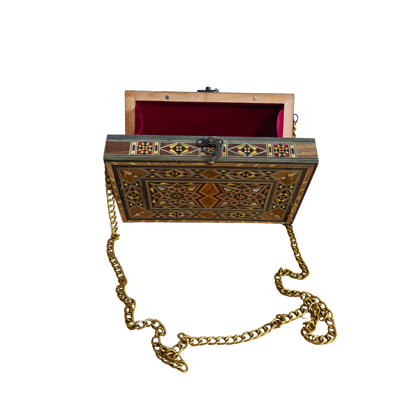 حقيبة يد موزاييك دمشقية مطعّمة بالصدف – أناقة شرقية فاخرة