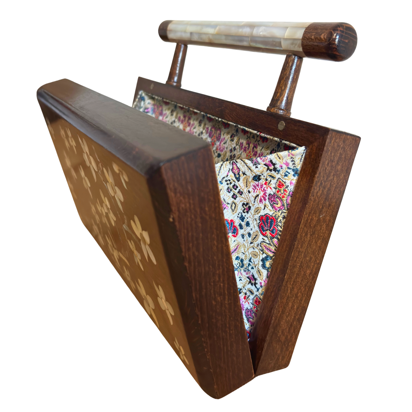 حقيبة يد "ياسمين" الدمشقية الفاخرة – مطعّمة بالصدف وبطانة بروكار