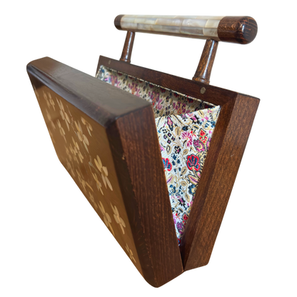 حقيبة يد "ياسمين" الدمشقية الفاخرة – مطعّمة بالصدف وبطانة بروكار