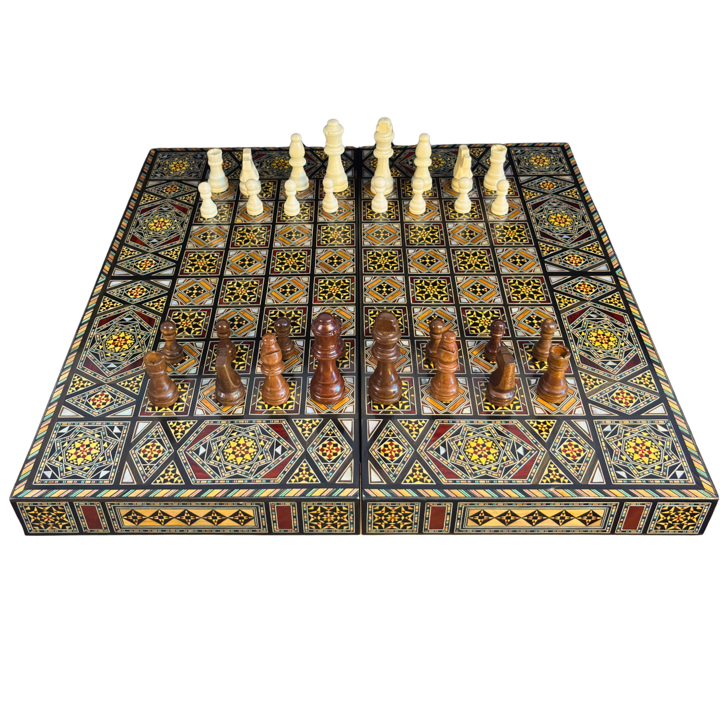 Set di Scacchi e Backgammon Heritage – Artigianato Damasceno in Mosaico