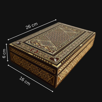 صندوق مجوهرات دمشقي قديم 1970 – كنز خشبي مصنوع يدويًا