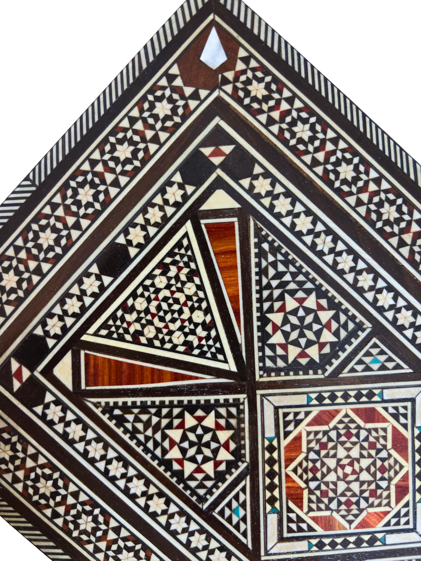 صندوق مجوهرات دمشقي قديم 1970 – مطعّم بالصدف الطبيعي