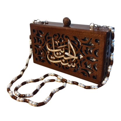 ست الحبايب – حقيبة يد فاخرة مطعّمة بالصدف وبطانة بروكار دمشقية