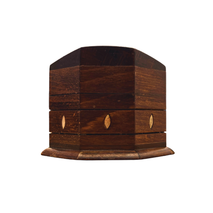 Boîte en Hêtre Sculptée à la Main – Nacre & Finition Noyer Élégante