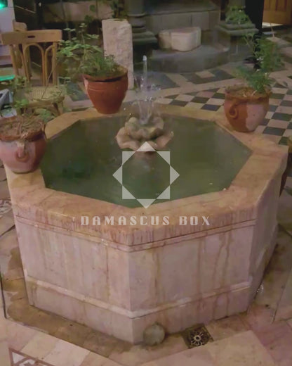 صينية خشبية موزاييك دمشقية – مطعمة بالصدف وإنهاء جوزي فاخر