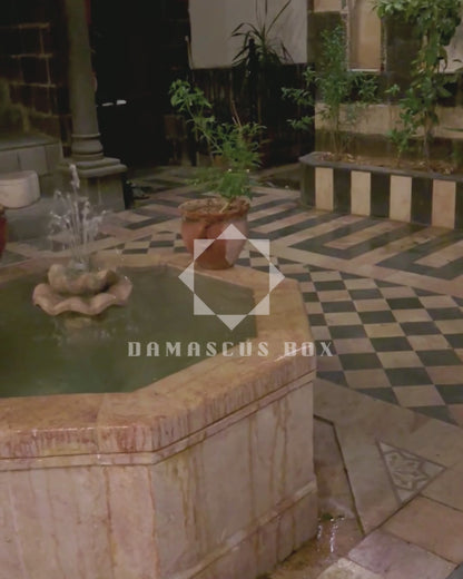 حقيبة يد "ياسمين" الدمشقية الفاخرة – مطعّمة بالصدف وبطانة بروكار